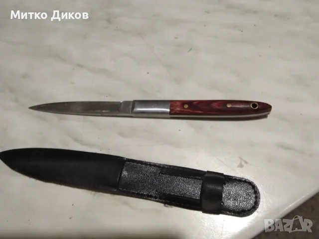 Кама едностранна италиаанска маркова на Black Fox с кожено калъвче 19 см на 9см острие, снимка 5 - Оборудване и аксесоари за оръжия - 48299449