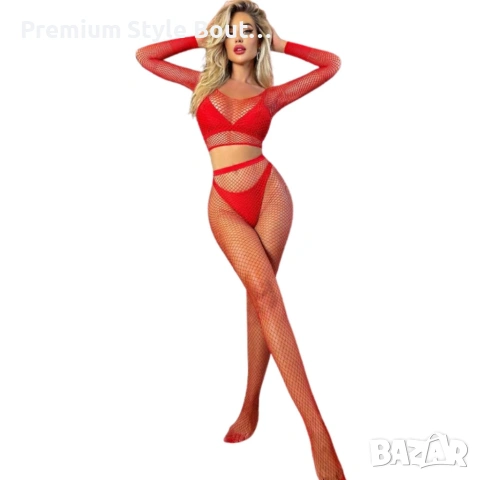 Еротичен комплект 2 части в червено - модерна визия и съблазнителен стил, снимка 4 - Бельо - 53989700