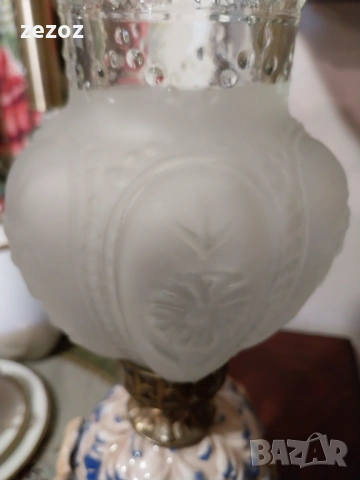 Настолна лампа-месинг и порцелан, снимка 5 - Настолни лампи - 53962560