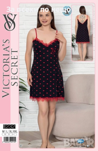 Victoria’s Secret Дамска Нощница Виктория Сикрет - Налични Различни Цветове Код E1115, снимка 3 - Пижами - 52658193