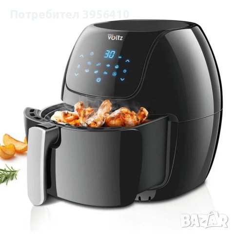 Промоция - Фритюрник AirFryer Voltz OV51980F 1800W, 7.7L, 2 ГОДИНИ ГАРАНЦИЯ, снимка 7 - Друга електроника - 44157794