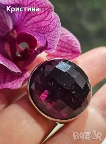 Красив сребърен пръстен с Аметист, снимка 2 - Пръстени - 49458685