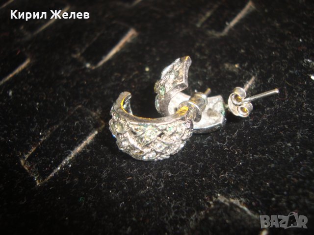 ПОСРЕБРЕНИ или СРЕБЪРНИ КРАСИВИ ОБЕЦИ с КРИСТАЛИ 19439, снимка 9 - Обеци - 31557442
