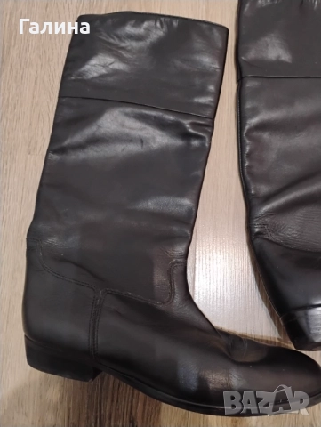 Черни ботуши от естествена кожа, снимка 2 - Дамски ботуши - 52576192
