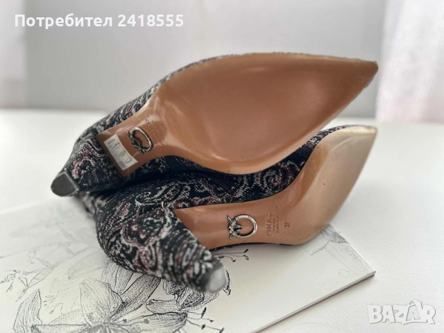 Боти Pinko от текстил и естествена кожа, снимка 8 - Дамски боти - 51870239