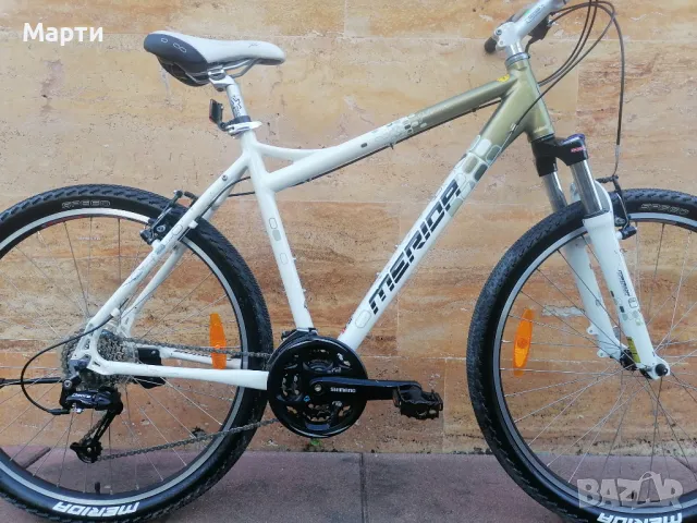 Немски Велосипед Мерида*21скорости*Палцови Команди Shimano*Алуминиев*ТОП, снимка 4 - Велосипеди - 48372610