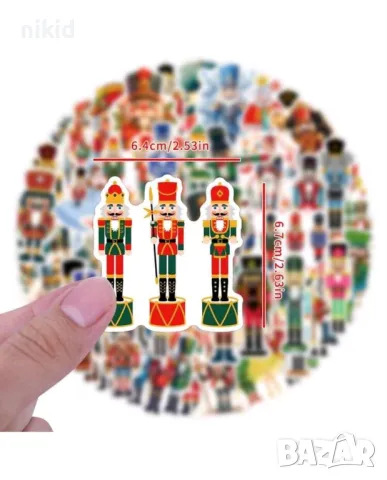 50 бр Войник от Лешникотрошачката самозалепващи лепенки стикери за украса декор картонена торта, снимка 3 - Други - 48599344