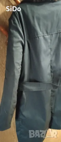 HOBA Синя шуба с кожа отвътре размер 52, снимка 13 - Други - 49893318