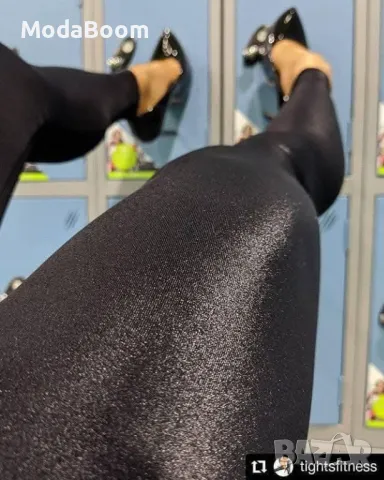 Оформящ дамски клин с лъскав , снимка 2 - Клинове - 48951842