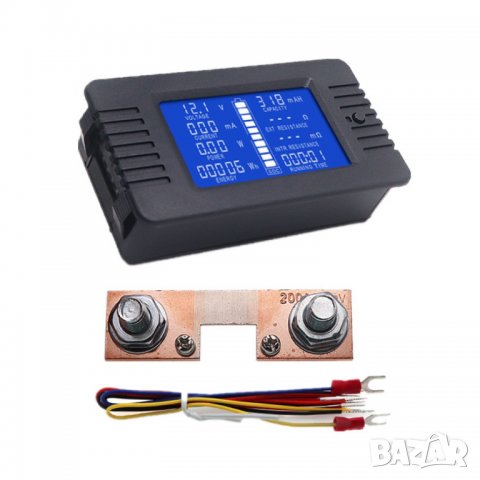 Волтметър Peacefair PZEM-015 / DC 0-200V 200A