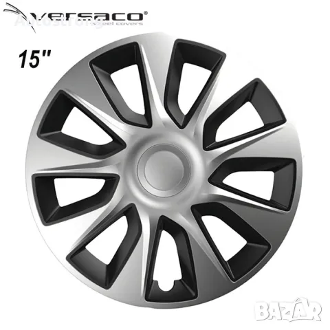 Тасове за джанти 15'' Versaco Stratos Silver / Black, снимка 1 - Аксесоари и консумативи - 47880926