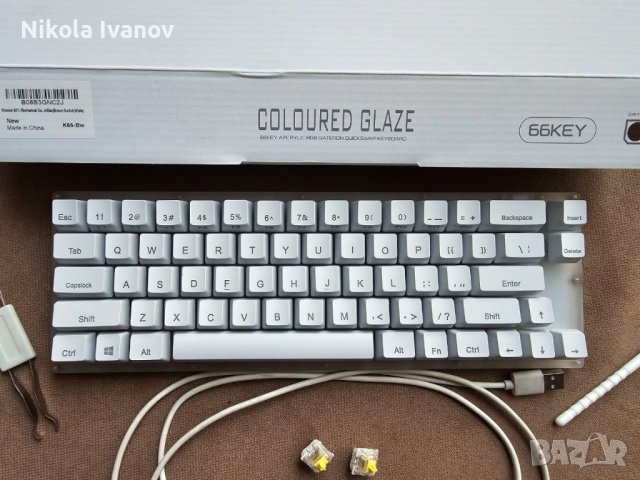 Механична RGB клавиатура за компютър 65% Womier Gateron Brown gaming keyboard геймърска светеща, снимка 10 - Клавиатури и мишки - 44354633