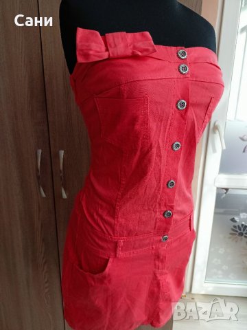 Рокля цвят корал, снимка 3 - Рокли - 27348461