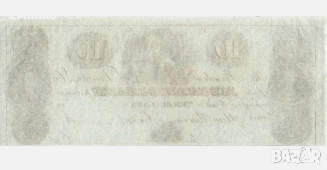 RARE.USA $ 10 DOLLARS ( MECHANICS BANK NY)1800'S ERA UNC, снимка 3 - Нумизматика и бонистика - 39794813