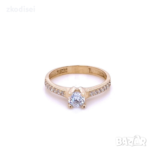 Златен дамски пръстен 1,99гр. размер:52 14кр. проба:585 модел:22433-1, снимка 1 - Пръстени - 44617850