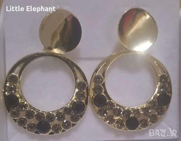 Висящи обеци с кристали,blue,колекция"Wedding jewerly,Gold/нови