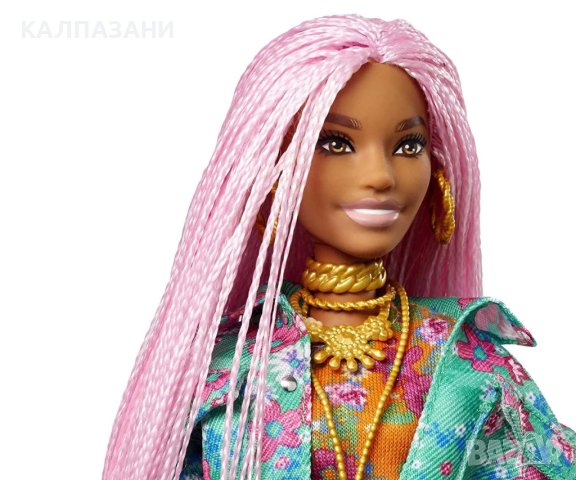 Кукла Barbie - Екстра: С розови плитки Mattel GXF09 , снимка 5 - Кукли - 42397810