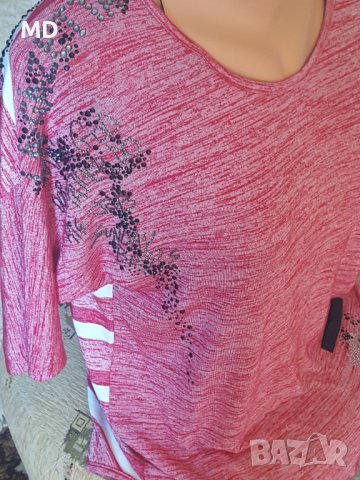 Дамска блузка с камъчета, снимка 2 - Тениски - 36815334