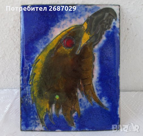 орел емайл пано метал картина птица, снимка 3 - Антикварни и старинни предмети - 29299715