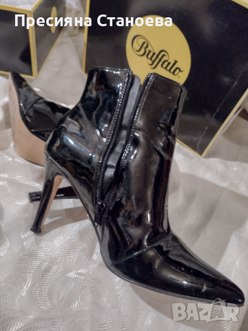Buffalo боти естествена кожа / лак на ток , снимка 15 - Дамски боти - 36487395