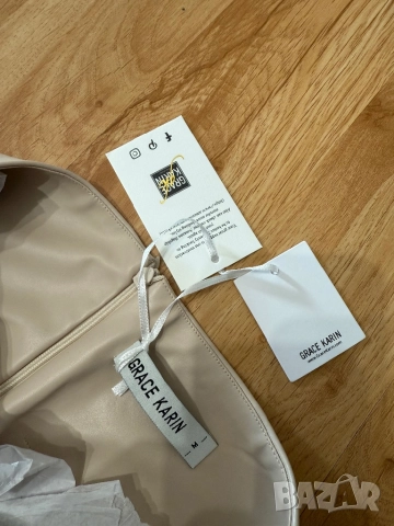 Нова кожена пола в цвят много светло бежово, снимка 7 - Поли - 52719966