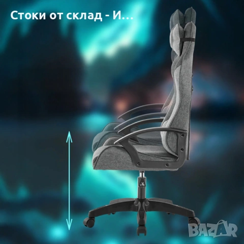 Ергономичен геймърски офис стол с лумбална и шийна опора – комфорт за игра и работа без умора, снимка 5 - Столове - 53060628
