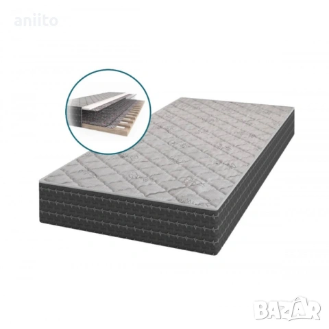 Еднолицев дебел матрак черно-бял с вградена дървена рамка-само лично Варна.
