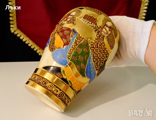 Satsuma Kinkozan Tsukuru,ваза японски порцелан. , снимка 7 - Вази - 33984435