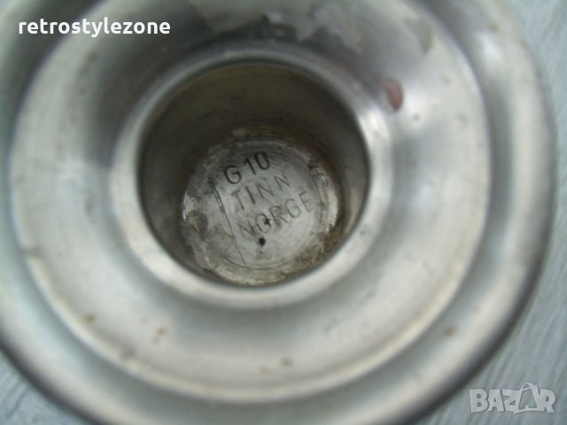 № 4766 стар метален свещник  , снимка 5 - Други ценни предмети - 30756723