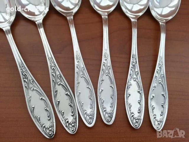 Руски посребрени лъжички мнц, снимка 6 - Антикварни и старинни предмети - 30711233