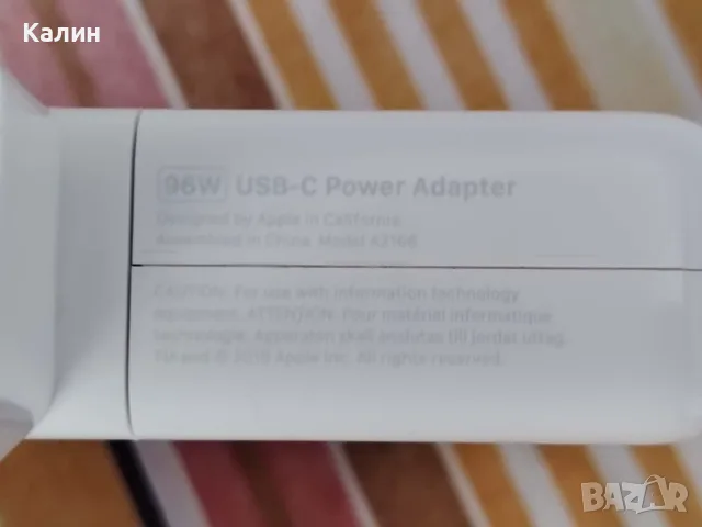 Зарядно Apple 96W USB-C Power Adapter. Универсално за много модели., снимка 3 - Лаптоп аксесоари - 55911148