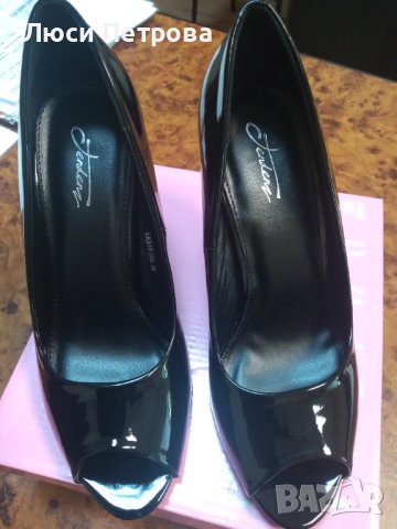 Нови черни обувки лак 38 номер, снимка 3 - Дамски обувки на ток - 40437633