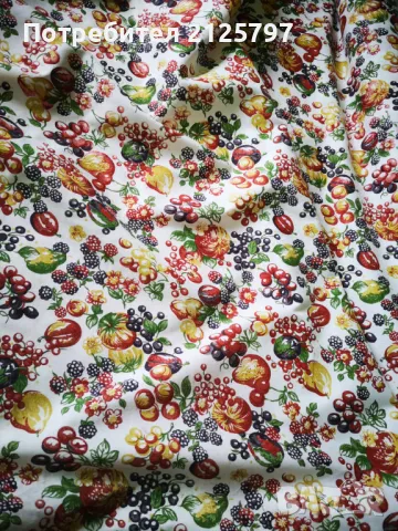Ш/ 118смПамучен плат на метър, плодове, снимка 3 - Платове и дамаски - 49027497