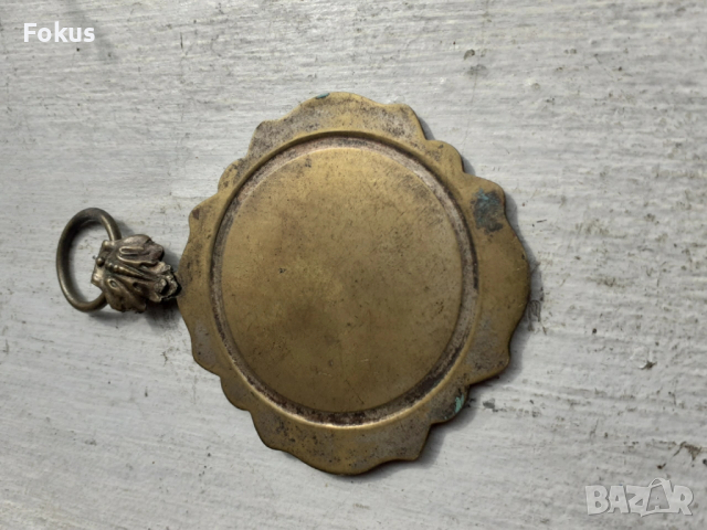 Страхотна малка нагръдна икона - панагия месинг, снимка 4 - Антикварни и старинни предмети - 53333631