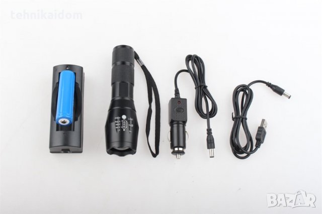 LED фар за велосипед+зарядно за кола+USB кабел+зарядно за батерия внос от Англия налични 3 броя, снимка 2 - Аксесоари за велосипеди - 30445950
