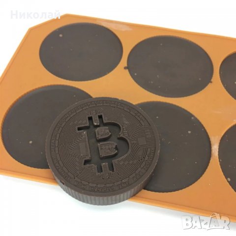 Силиконов Молд Биткойн Bitcoin монета , декорация торта фондан , лед  , свещи епоксидна смола, снимка 5 - Други - 35141870