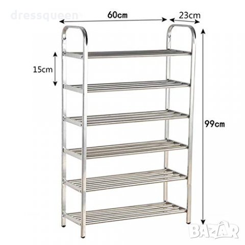 2480 Стелаж за обувки Метален с 5 и 6 рафта, снимка 2 - Други стоки за дома - 30760884