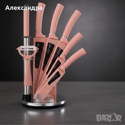 Комплект кухненски н о ж о в е 8 в 1 с въртяща се стойка Cheffinger за подредена кухня