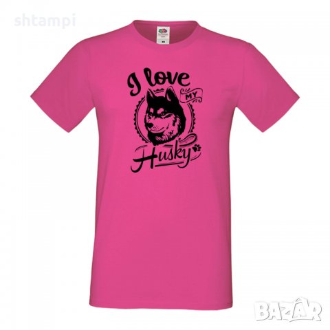 Мъжка тениска I Love My Husky  Dog,Куче, животно,подарък,изненада, снимка 6 - Тениски - 36934422