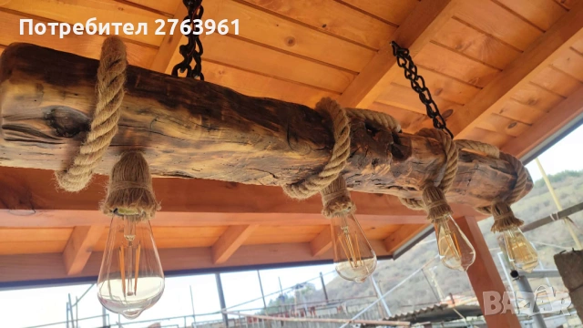 Дървен Полюлей , снимка 3 - Полилеи - 53933145