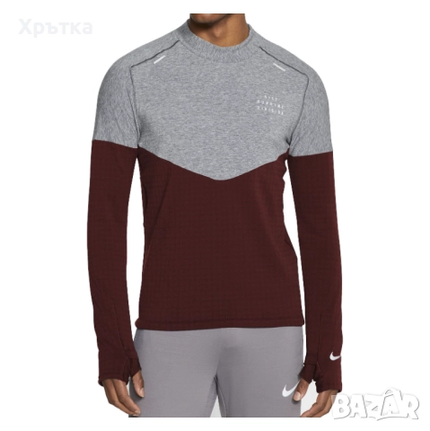 Nike Sphere Run Division - Оригинална мъжка блуза с вълна р-р S, снимка 3 - Блузи - 52309109