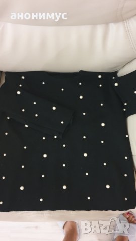 Блуза с перли , снимка 2 - Блузи с дълъг ръкав и пуловери - 30656203