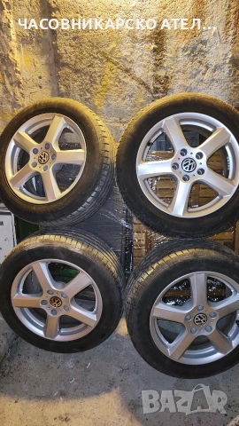Алуминиеви джанти 16" за VW с летни гуми, снимка 2 - Гуми и джанти - 54159292