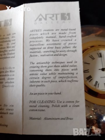 часовник и преспапие дизайнерски ръчна изработка, антикварен уникат, АRT GALLERY, снимка 4 - Антикварни и старинни предмети - 31629278