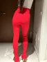 Нов уникален секси висока талия червен спортен елегантен панталон рипс рипсен Alice Evis , снимка 5