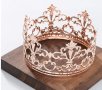 Корона Тиара метална за украса декор на торта парти сребрист златист меден цвят, снимка 3