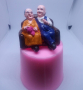 3d Баба и дядо на диван силиконов молд фрома фондан гипс декор украса, снимка 1 - Форми - 44674183