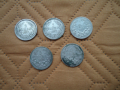 Български сребърни царски монети-5бр, снимка 1