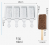 4 малки ескимо 3D триъгълници сладолед Popsicle Попсикъл молд силиконова форма калъп направа десерти, снимка 1