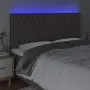 vidaXL LED горна табла за легло, таупе, 180x7x118/128 см, плат, снимка 3